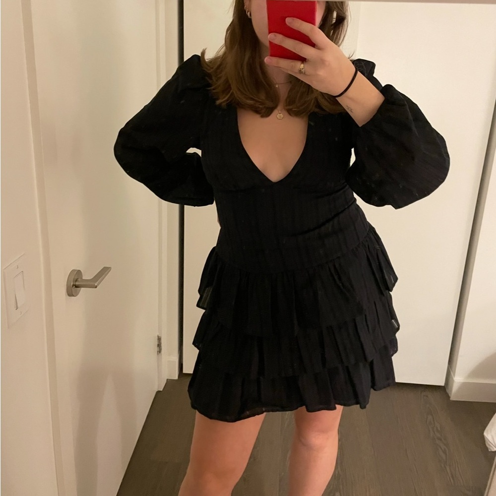 Zara Black Long Sleeve Dress